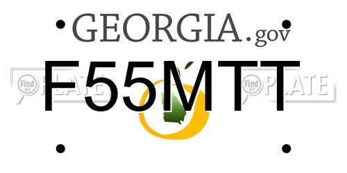 F55MTT Georgia License Plate