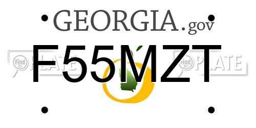 F55MZT Georgia License Plate