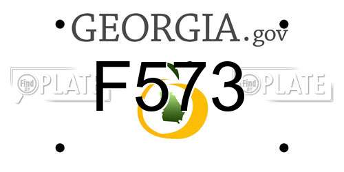 F573 Georgia License Plate