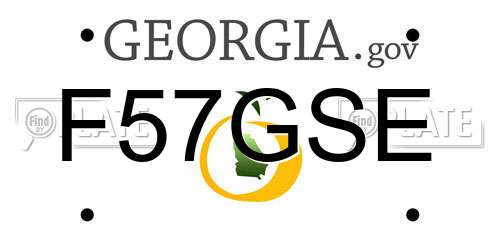 F57GSE Georgia License Plate