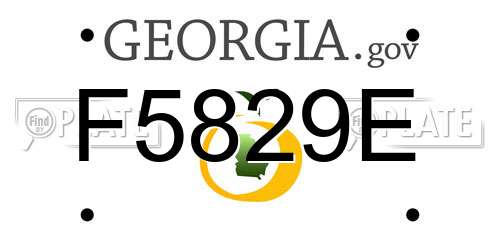 F5829E Georgia License Plate