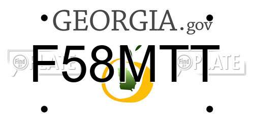 F58MTT Georgia License Plate
