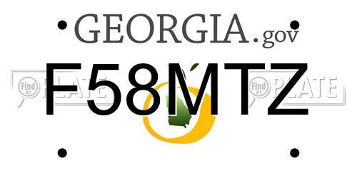 F58MTZ Georgia License Plate