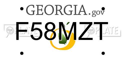 F58MZT Georgia License Plate