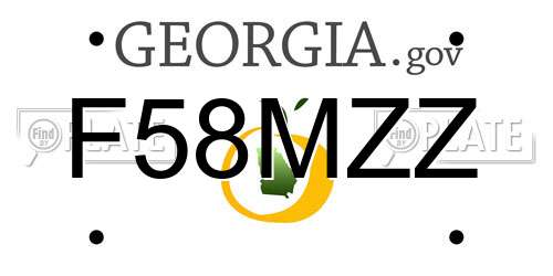 F58MZZ Georgia License Plate