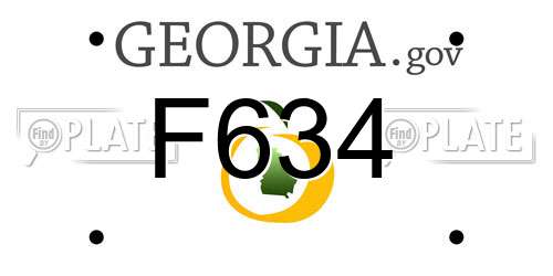 F634 Georgia License Plate