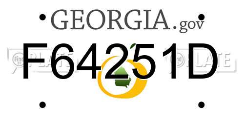 F64251D Georgia License Plate