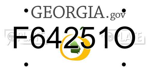 F64251O Georgia License Plate