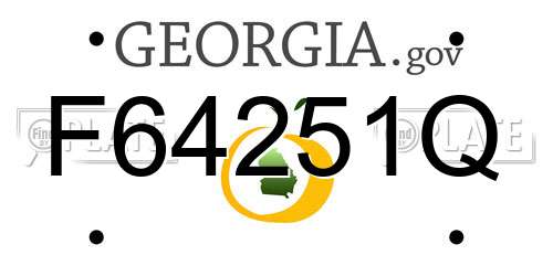 F64251Q Georgia License Plate