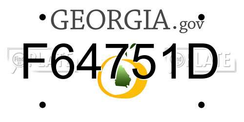 F64751D Georgia License Plate