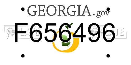 F656496 Georgia License Plate