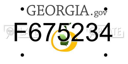 F675234 Georgia License Plate