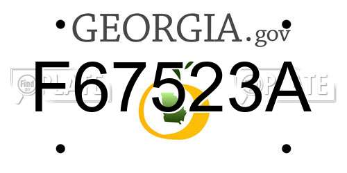 F67523A Georgia License Plate