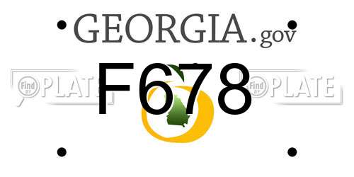 F678 Georgia License Plate