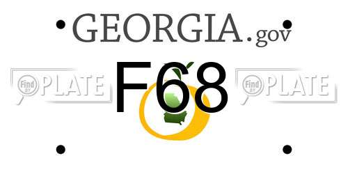 F68 Georgia License Plate