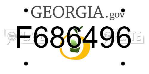 F686496 Georgia License Plate