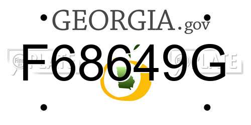 F68649G Georgia License Plate