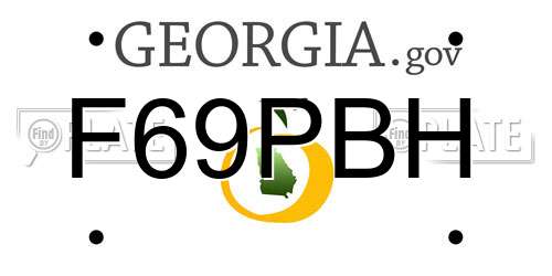 F69PBH Georgia License Plate