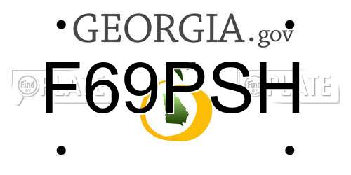 F69PSH Georgia License Plate