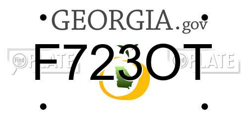 F723OT Georgia License Plate