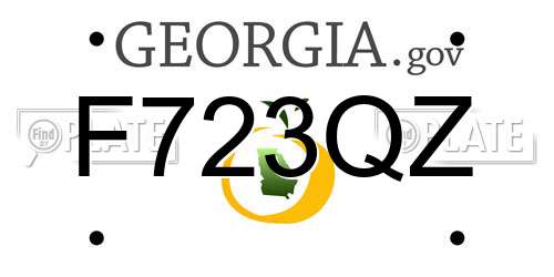F723QZ Georgia License Plate