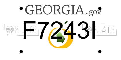 F7243I Georgia License Plate