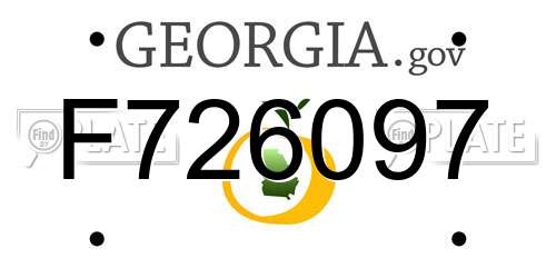 F726097 Georgia License Plate