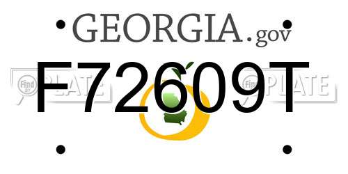 F72609T Georgia License Plate