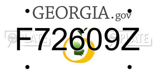 F72609Z Georgia License Plate