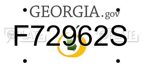 F72962S Georgia License Plate