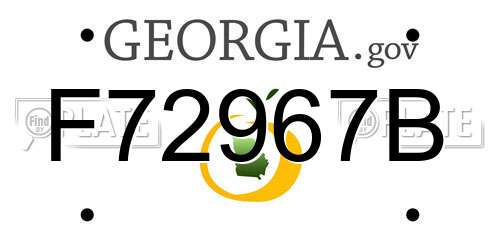 F72967B Georgia License Plate
