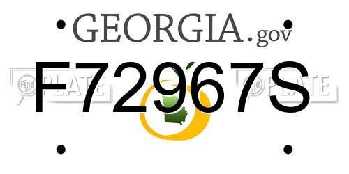 F72967S Georgia License Plate