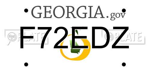 F72EDZ Georgia License Plate