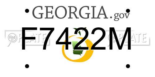 F7422M Georgia License Plate