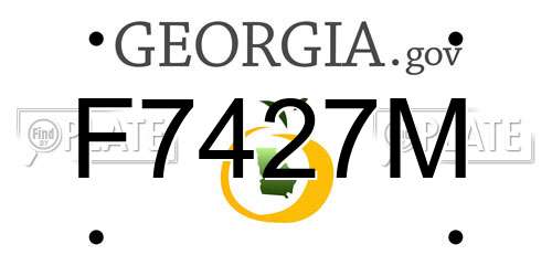 F7427M Georgia License Plate