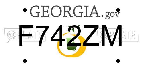 F742ZM Georgia License Plate