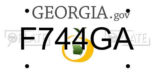 F744GA Georgia License Plate