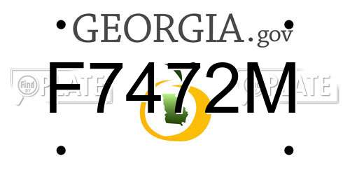 F7472M Georgia License Plate