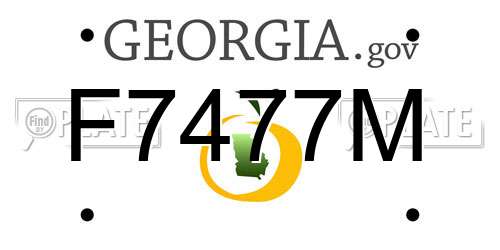 F7477M Georgia License Plate