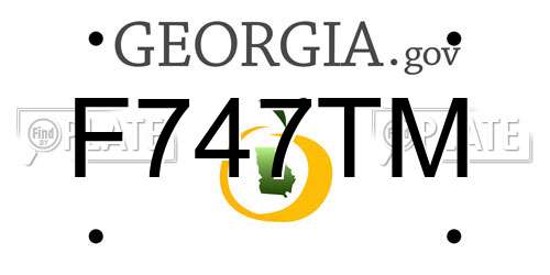 F747TM Georgia License Plate