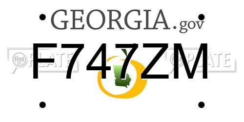 F747ZM Georgia License Plate