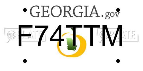 F74TTM Georgia License Plate