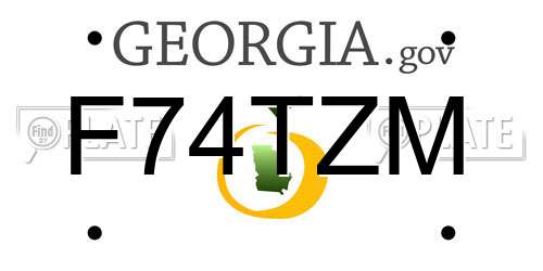 F74TZM Georgia License Plate