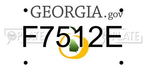 F7512E Georgia License Plate