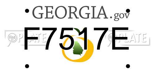 F7517E Georgia License Plate