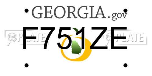 F751ZE Georgia License Plate