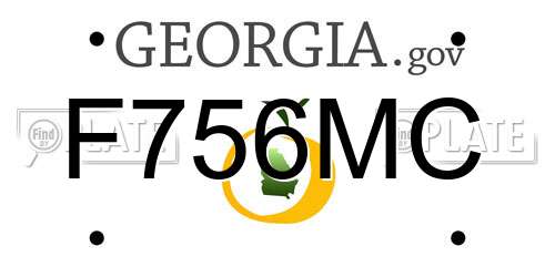 F756MC Georgia License Plate
