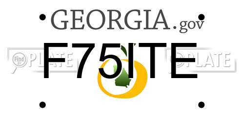 F75ITE Georgia License Plate