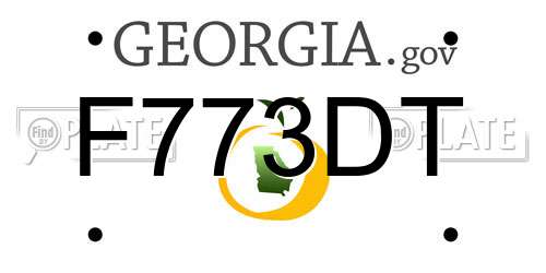 F773DT Georgia License Plate