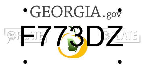 F773DZ Georgia License Plate